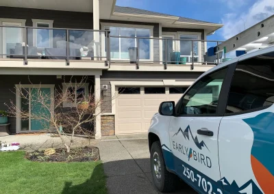 Early Bird Cleaning Services truck in client's driveway