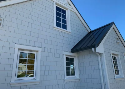 freshly washed house siding